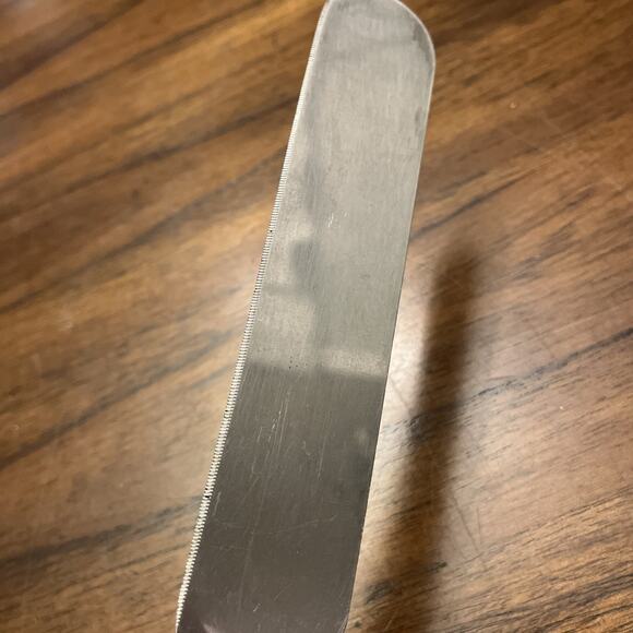 Vintage Stanley 7” Spatula Stainless Steel Serrated Blade Wood Handle Cake Frost - Picture 3 of 7